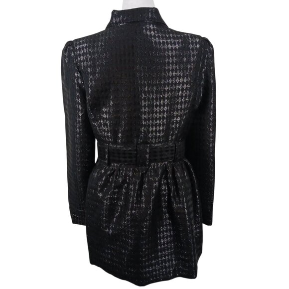 Candie's, Brittany Loves Candie's Harlequin Print Shiny Jacket Black SZ XL,  Y2K - Picture 5 of 16